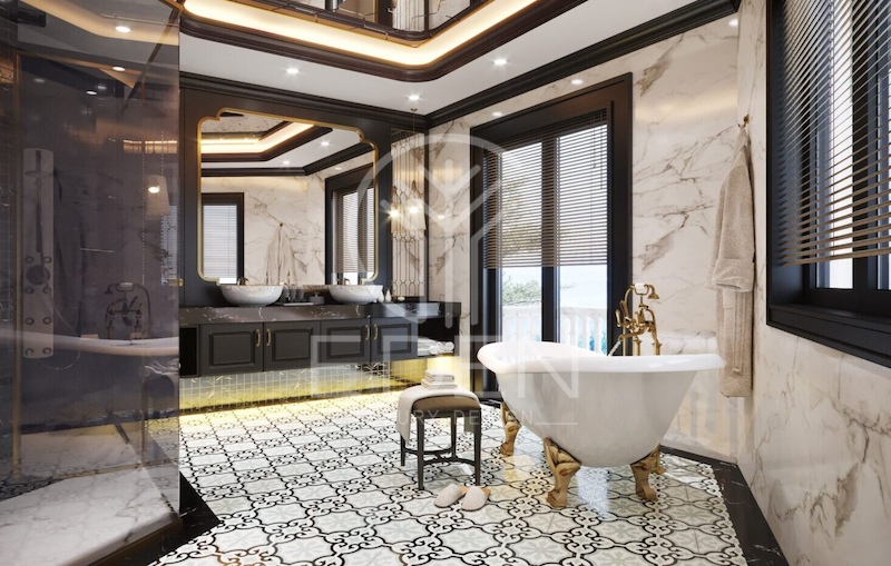 Phòng tắm phong cách Indochine có sự thay đổi linh hoạt theo thời đại