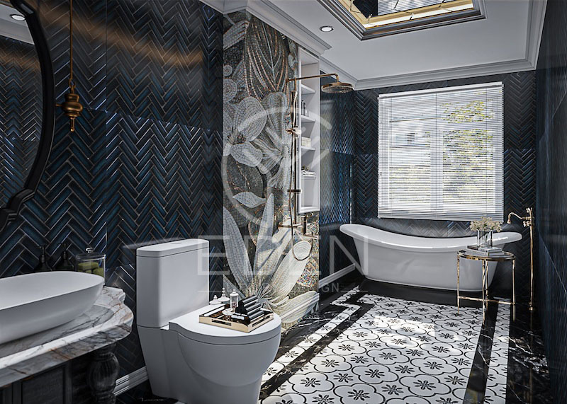 Phòng tắm Indochine với vẻ đẹp cổ điển ấn tượng