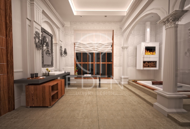 Các thiết kế chạm khắc uốn cong mềm mại nâng tầm đẳng cấp cho nhà tắm tân cổ điển