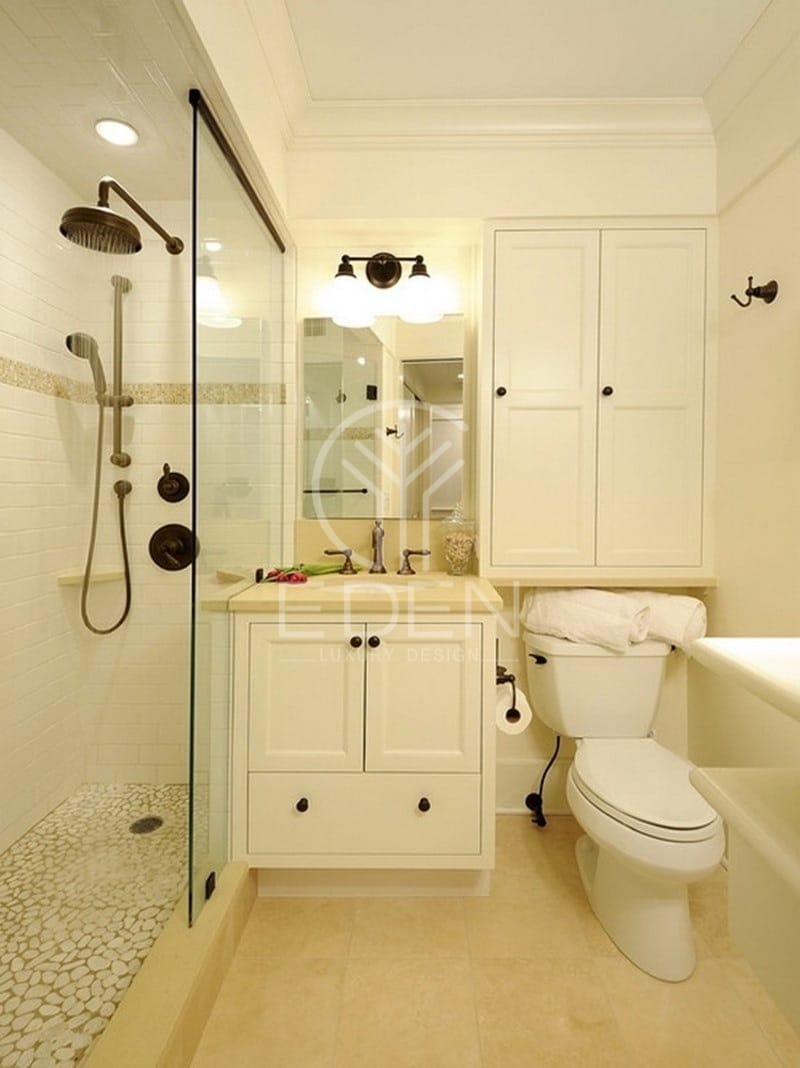 Phong cách cổ điển được sử dụng để thiết kế cho mẫu tủ nhà vệ sinh đẹp