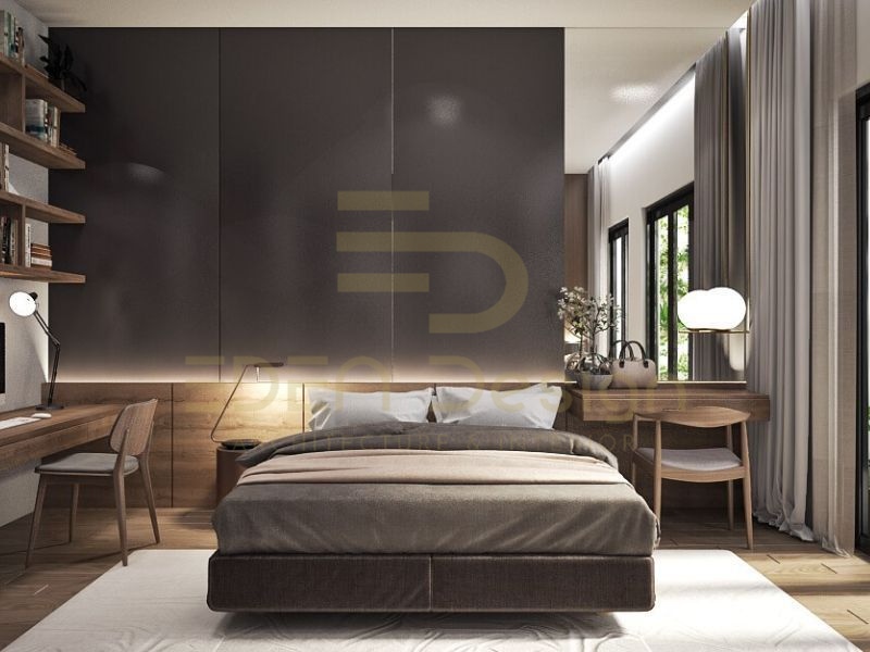 Phòng ngủ theo phong cách thiết kế nội thất Bauhaus tinh tế và ấm cúng