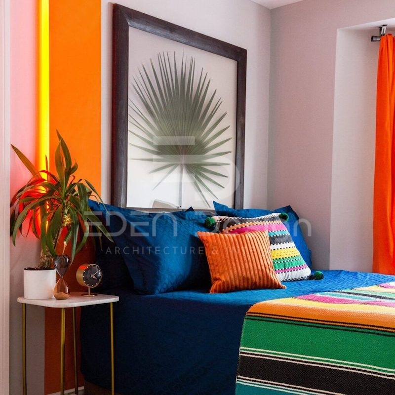 Sử dụng màu sắc đa dạng góp phần mang đến không gian phòng ngủ cuốn hút hơn