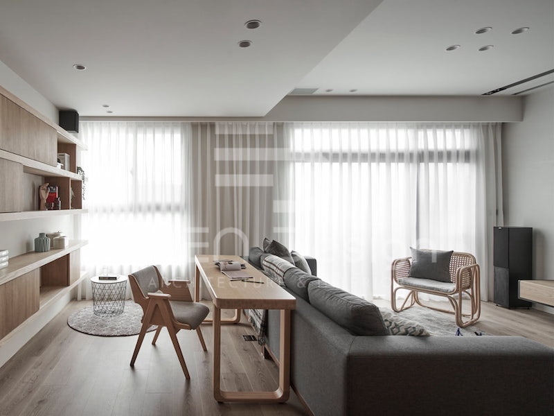 Phòng khách theo phong cách nội thất Taiwan sử dụng đồ nội thất tối giản và đa năng
