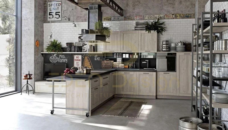 Thiết kế nội thất phòng bếp theo phong cách Urban với đầy đủ thiết bị tiện nghi