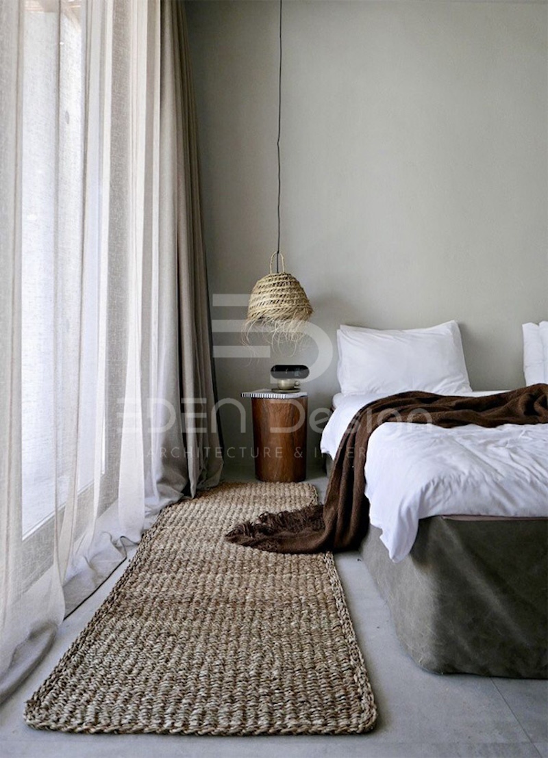Vải và rèm trong ngôi nhà Zen mang đến cảm giác thoải mái, êm ái và nhẹ nhàng