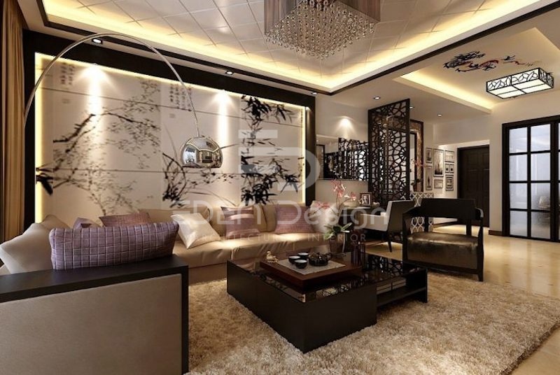 Thiết kế phong cách nội thất Á Đông dành cho phòng khách