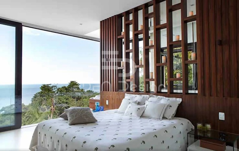 Thiết kế phòng ngủ chia đôi bằng chiến tủ gỗ lớn thân thiện với thiên nhiên