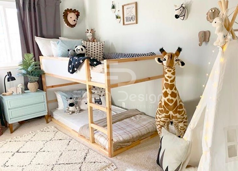 Mẫu phòng ngủ cho bé trai và bé gái lấy cảm hứng từ thế giới động vật đáng yêu
