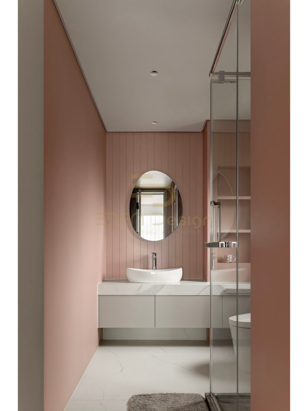Nhà vệ sinh màu hồng dễ thương