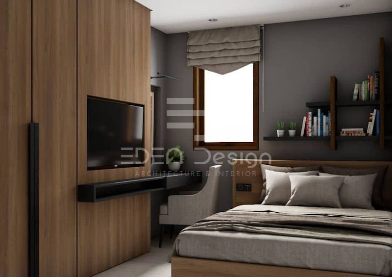 Bố trí đồ nội thất đa chức năng tối ưu hóa diện tích khi trang trí phòng ngủ 13m2