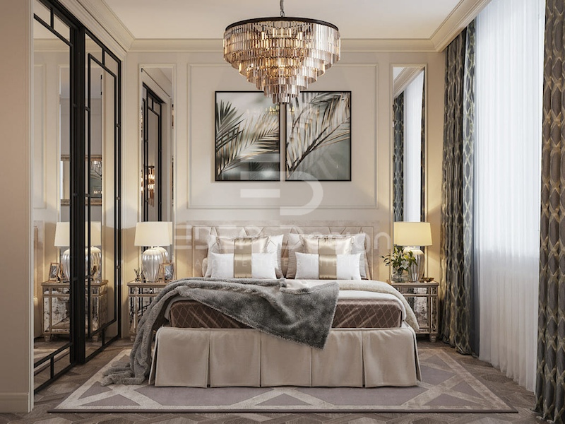 Ứng dụng phong cách Luxury sang trọng đẳng cấp vào thiết kế phòng ngủ 13m2