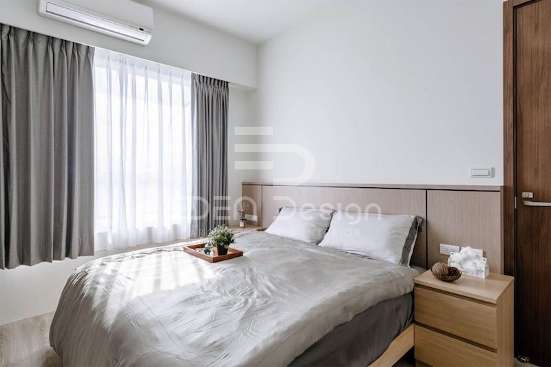 Mẫu phòng ngủ tone xám trung tính trong căn hộ hiện đại phù hợp với mọi đối tượng