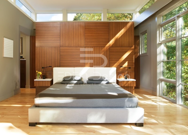 Thiết kế phòng ngủ tối giản lấy tông màu ấm làm chủ đạo và hướng đến thiên nhiên