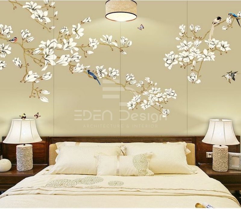 Tranh dán tường phòng ngủ 3D mang tính tả thực và tính thẩm mỹ cao