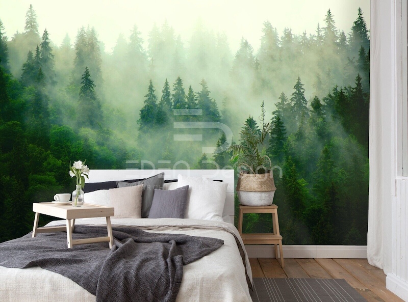 Tranh dán tường phòng ngủ vợ chồng họa tiết phong cảnh hữu tình