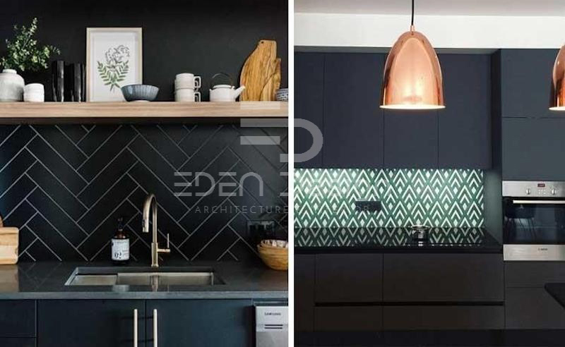 Gạch ốp tường bếp đẹp màu đen làm cho nhà bếp của bạn cuốn hút hơn