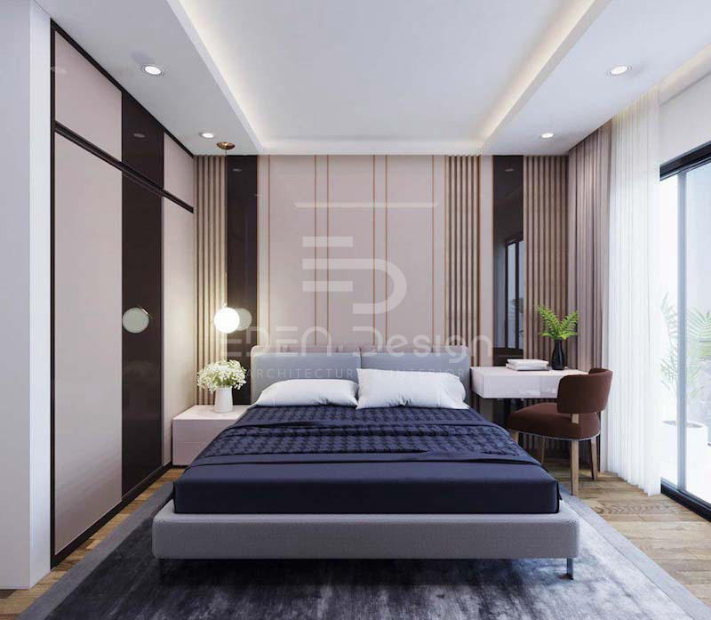 Thiết kế nội thất phòng ngủ hiện đại 14m2 cho căn hộ chung cư