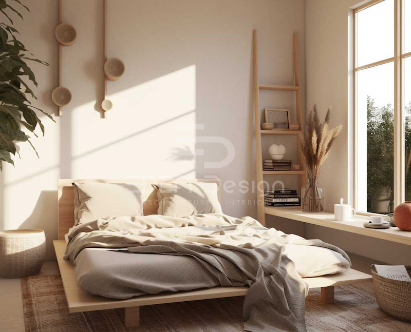 Thiết kế phòng ngủ tối giản phong cách Nhật Bản cho diện tích chỉ 14m2