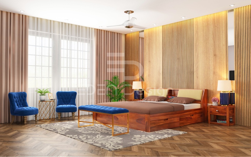 Đồ nội thất phù hợp với diện tích, phong cách thiết kế và màu chủ đạo của phòng ngủ