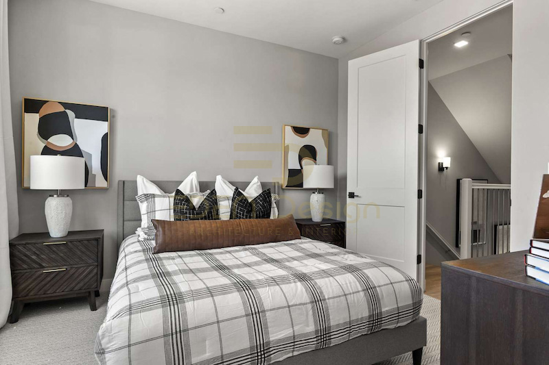 Phòng ngủ tầng 2 rộng 3x4m2 dành cho vợ chồng phong cách tối giản