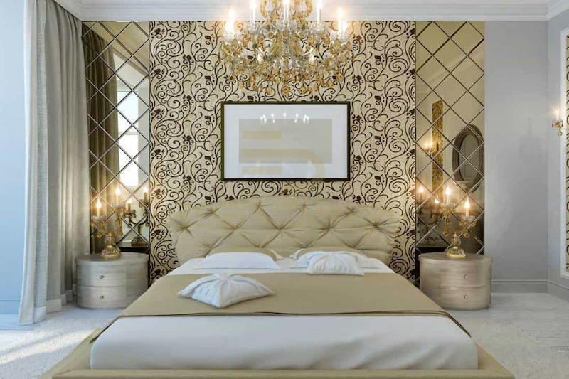 Phòng ngủ 3x4m phong cách cổ điển sử dụng đồ nội thất cao cấp
