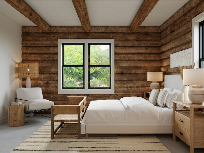 Phòng ngủ 3x4m kiểu châu Âu với nội thất gỗ sang trọng