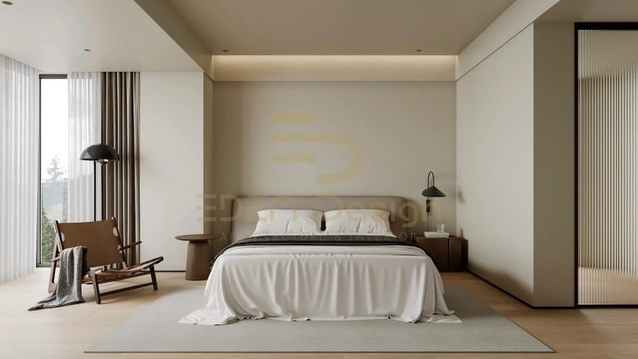 Phòng ngủ được thiết kế đơn giản nhưng rất tinh tế và mới mẻ