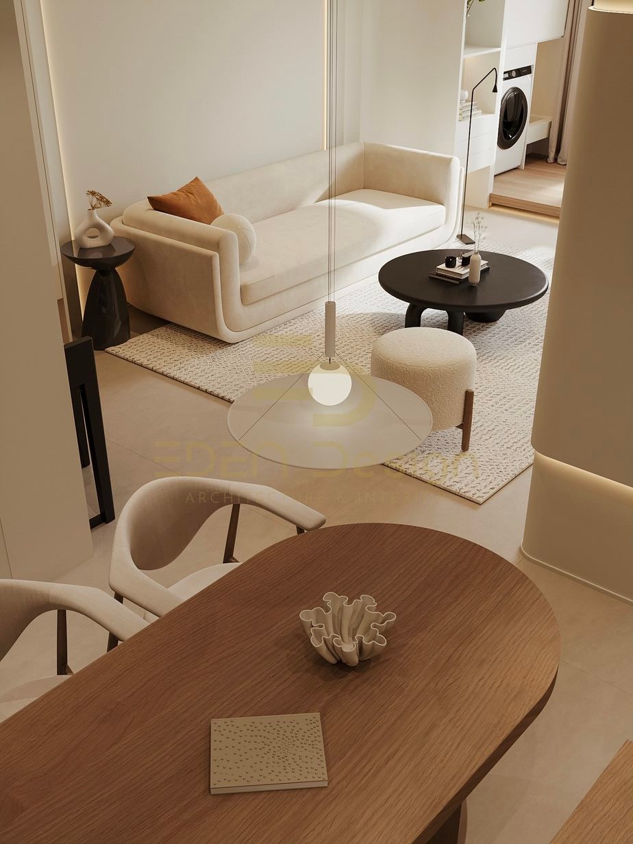 Thiết kế thể hiện sự liền mạch giữa không gian ăn uống và phòng khách