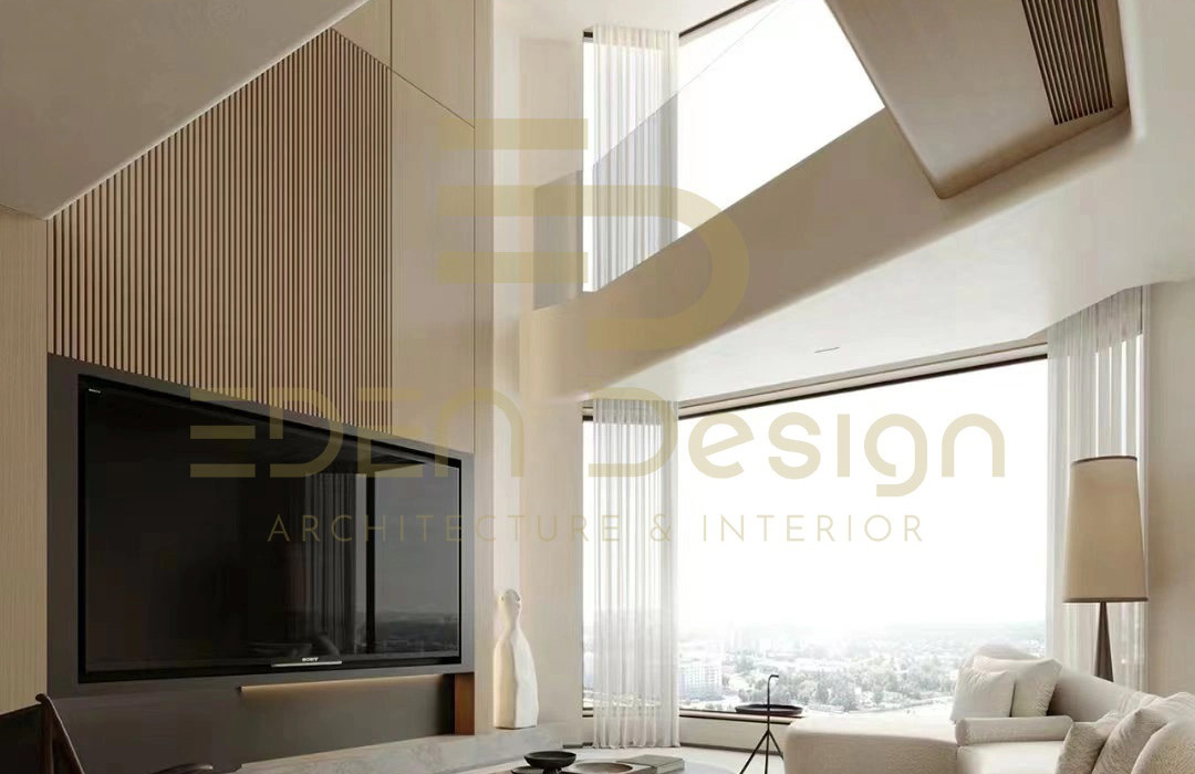 Thiết kế căn hộ thông tầng theo phong cách tối giản