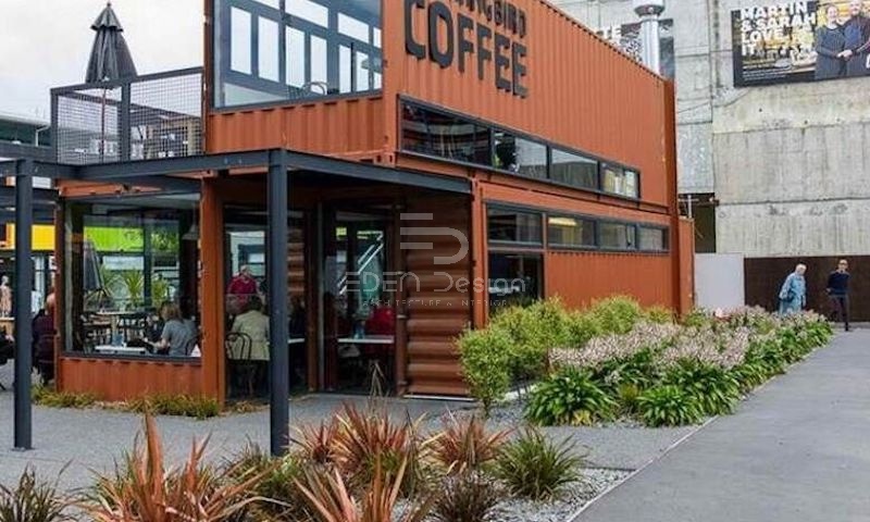 Mẫu quán cafe thiết kế khung thép tiền chế mang lại trải nghiệm khác biệt cho khách hàng