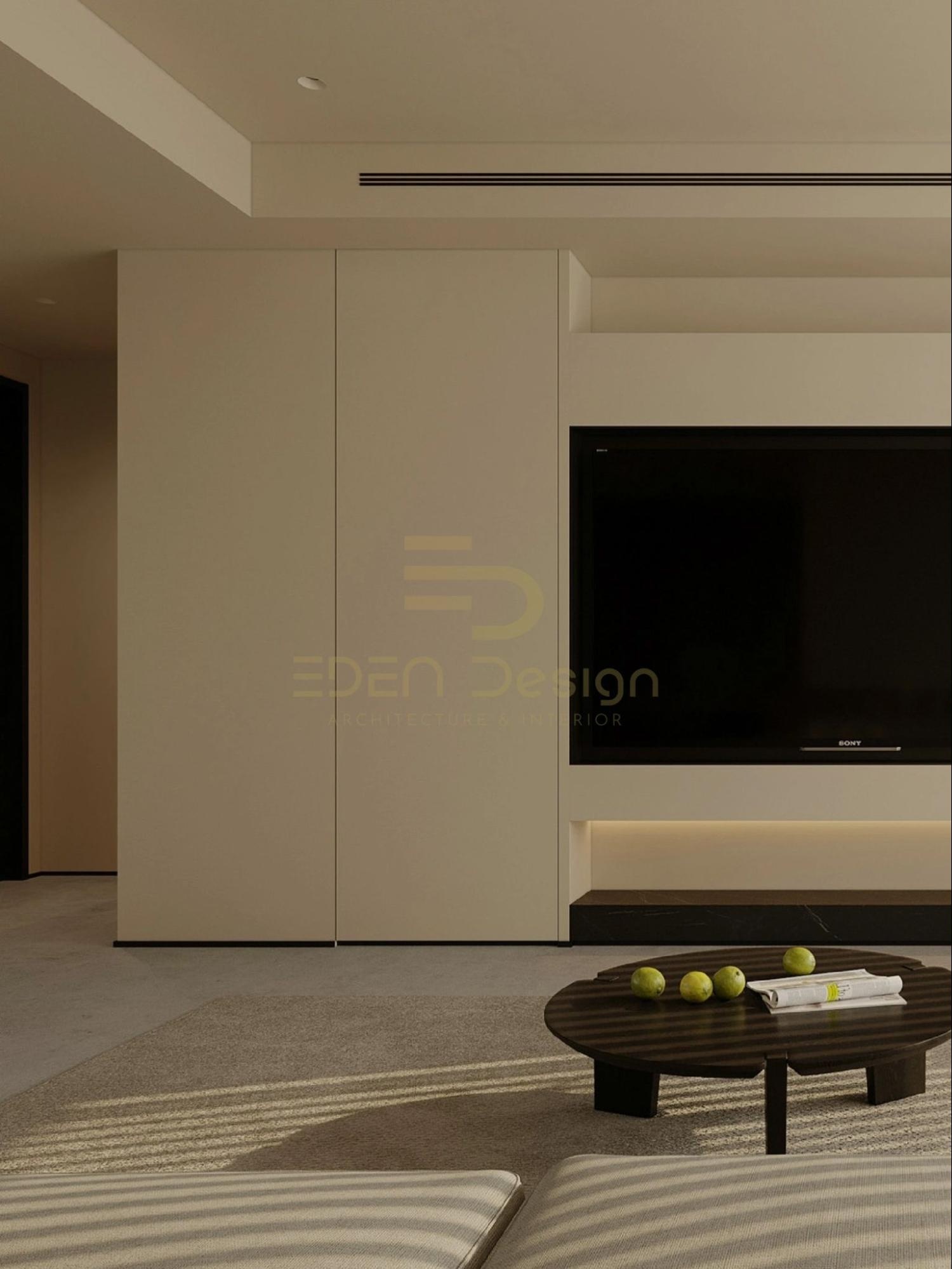 Tận dụng sự tương phản màu sắc của nội thất làm nổi bật lên không gian phòng khách