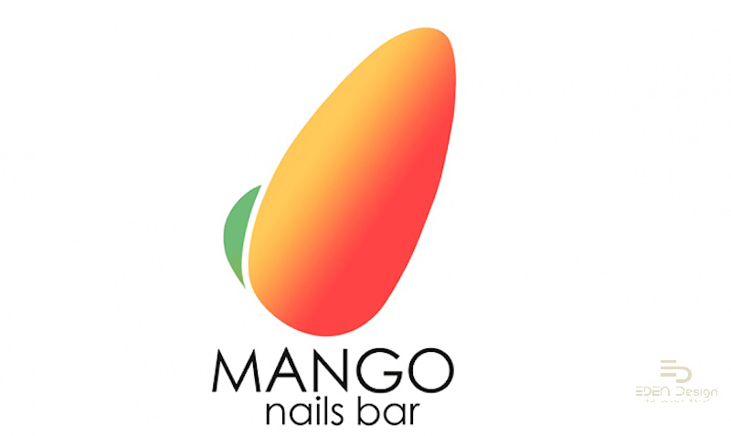 Logo Nail độc đáo hình móng tay cách điệu giống quả xoài theo tên cửa hàng