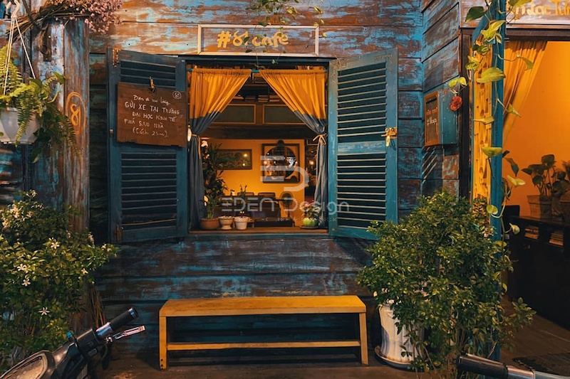 Mẫu quán cafe sân vườn phong cách Retro tạo cảm hứng hoài cổ