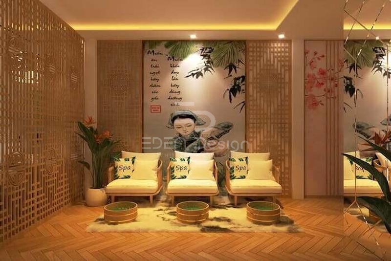 Thiết kế Spa dưỡng sinh phong cách mộc với đồ trang trí truyền thống Việt Nam