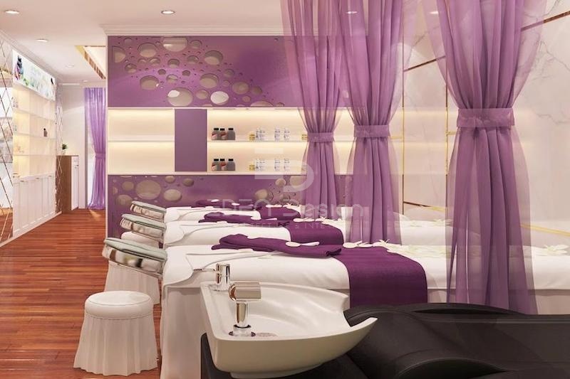 Màu tím huyền bí giúp Spa thêm phần sang chảnh và cuốn hút