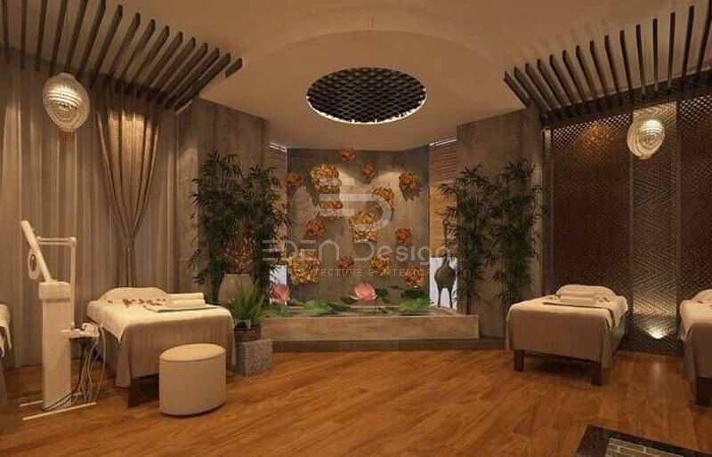 Mẫu decor Spa gội đầu dưỡng sinh mộc mạc, giản dị