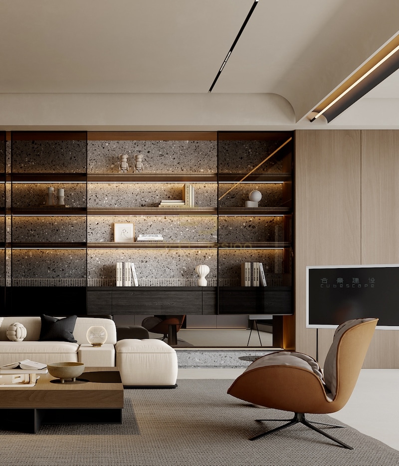 Nội thất với đường nét đơn giản rất phù hợp với không gian phòng khách