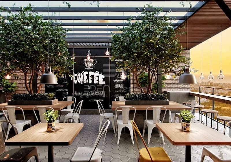 Cafe sân thượng sang trọng với vẻ đẹp vừa hiện đại vừa cổ điển