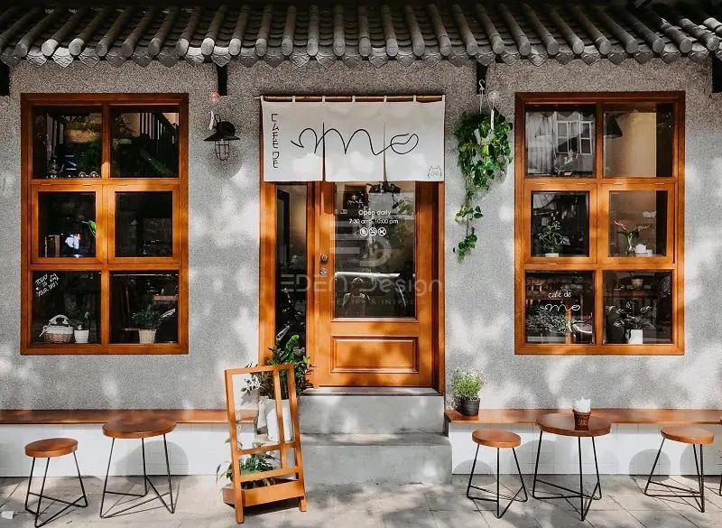Phong cách vintage cho mẫu thiết kế quán cafe vỉa hè đẹp