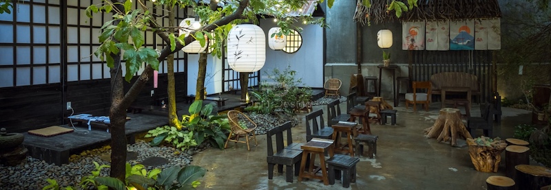 Thiết kế quán trà sữa bệt view vườn theo phong cách Nhật Bản