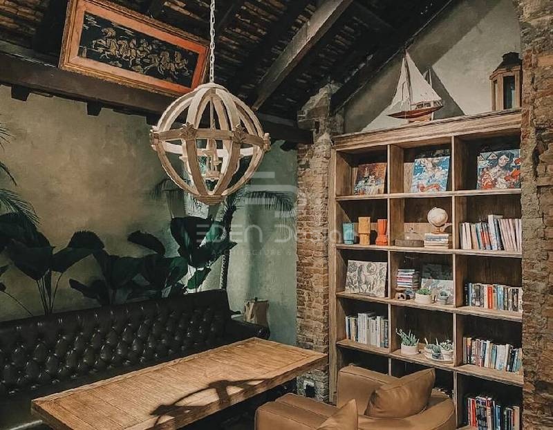 Mô hình cafe sách theo phong cách Retro vô cùng ấn tượng
