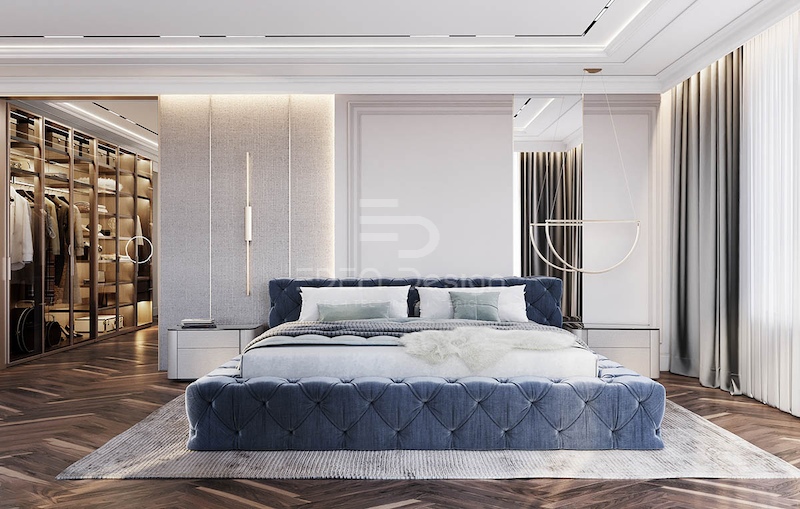Phòng ngủ master với thiết kế hiện đại cho chung cư