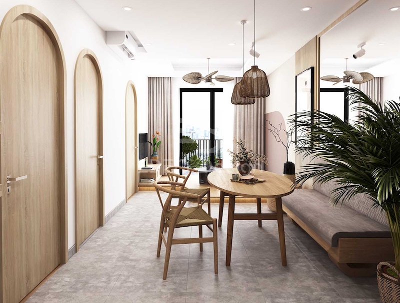 Vẻ đẹp của mẫu thiết kế nội thất chung cư giá rẻ theo kiểu phong cách Japandi