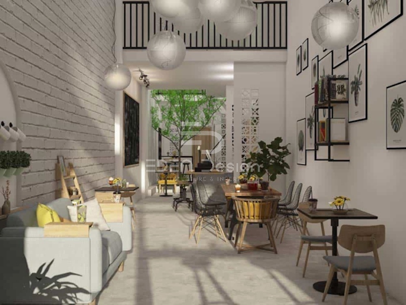 Thiết kế quán cafe nhà ống giúp có nhiều không gian cho khách hàng