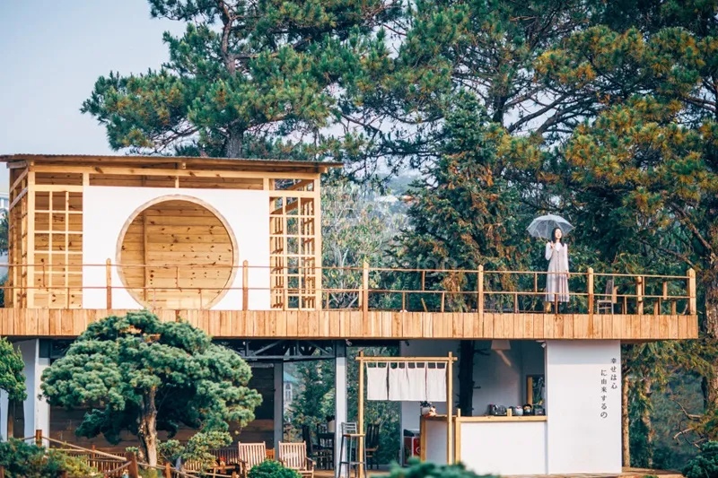 Xây dựng quán cafe phong cách Nhật Bản trong rừng cây yên bình
