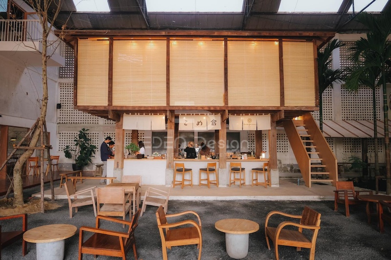 Decor quán cafe phong cách Nhật trong không gian mở