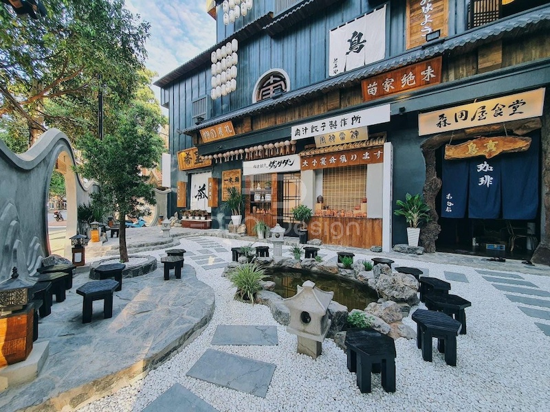 Quán cafe sân vườn phong cách Nhật Bản ưa chuộng bàn ghế thấp