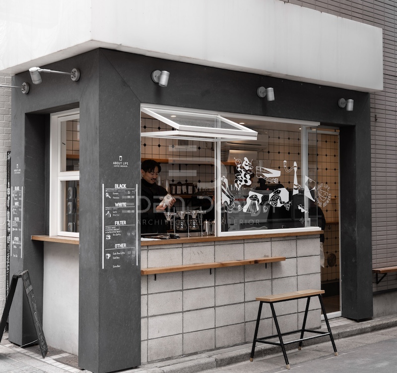 Quán cafe take away phong cách Nhật Bản nổi bật trên đường phố
