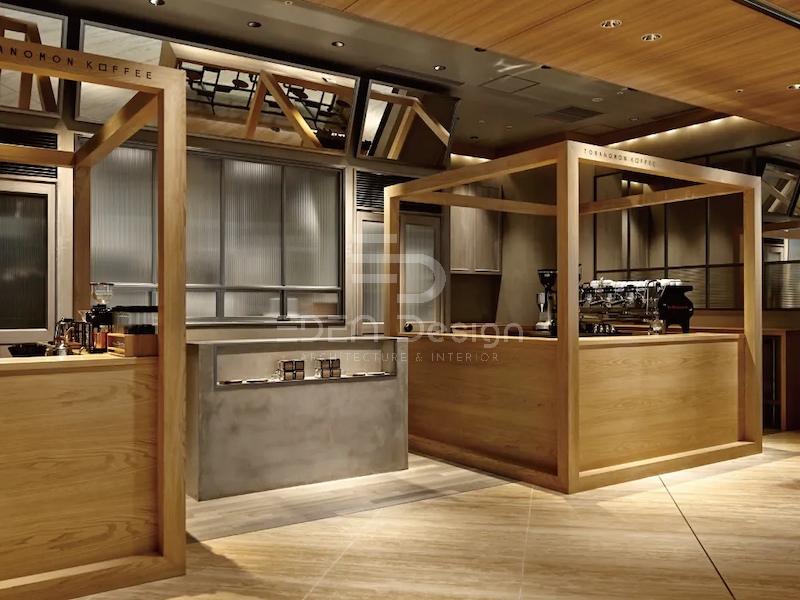 Mẫu thiết kế quán cafe phong cách Nhật Bản phong cách truyền thống chủ yếu dùng chất liệu gỗ