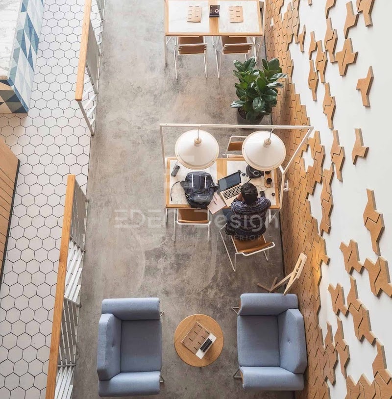 Sử dụng đồ nội thất hiện đại, thiết kế đơn giản cho quán cafe phong cách Scandinavian